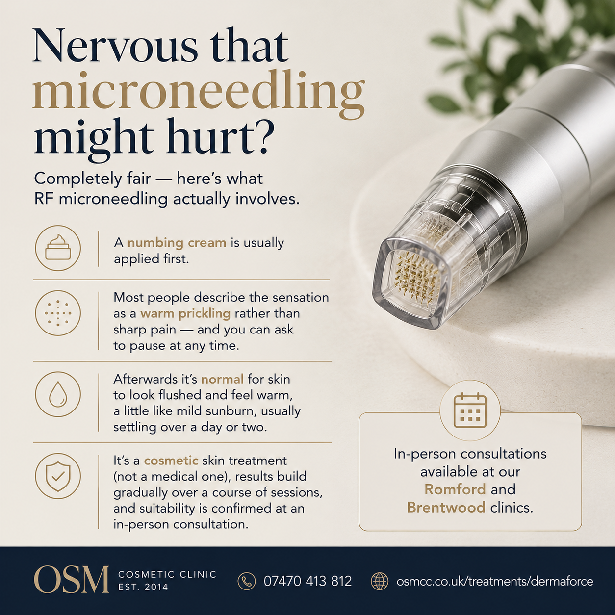 RF microneedling treatment at OSM Cosmetic Clinic